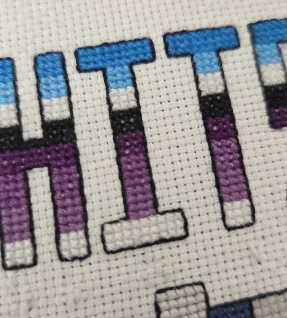 Close up of the stitched "HITS" Close up of the stitched "HITS"